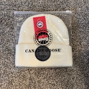 Canada Goose Cream Knit Beanie